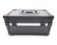 Black striped tool case with plastic tray cover