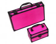 Shiny Fuchsia Square Pattern Cosmetic Case